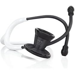 MDF Instruments, ProCardial Cardiology Stethoscope, Lightweight Titanium, Adult, Dual Head, White Tube, Black Chestpiece-Headset, MDF797TBO29 | Lightweight, Lifetime warranty & free parts, Convertible chestpieces (pediatric-infant) sold separately, Critical care