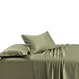 Royal Tradition Heavyweight Viscose from Bamboo 600tc Sheet Set (Queen, Sage) Luxury Soft Bed Sheets