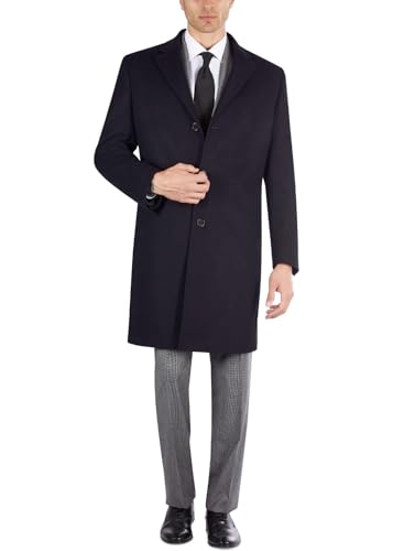 Image of Lauren Ralph Lauren Mens Classic fit Overcoat Coat 36 R Blue Solid