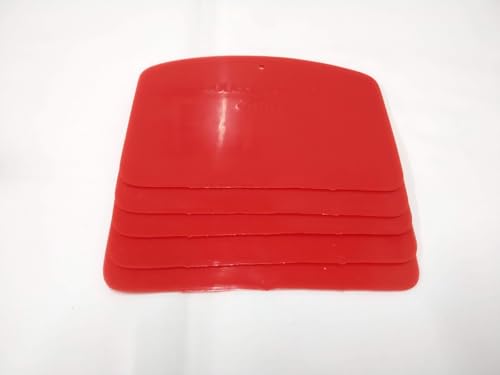 Image of Dough Scraper Bowl Scraper,Food Safe Plastic Stainless Steel Dough Cutter | Flexible Plastic Scraper Multipurpose Food Scrappers for Bread Dough Cutting,Cake Fondant Icing (Pack of 5)