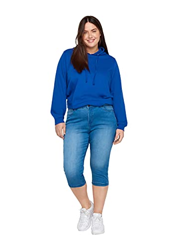 Zizzi Damen Capri Jeans 3/4 Caprihose Slim Fit Mit Stretch, Farbe: Blau,...