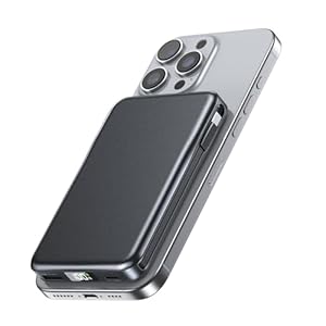 Powerbank für Magsafe, TRKOY Slim Magnetische Power Bank iPhone 10000mAh, Schnellladung Kabellose Powerbank mit USB-C Ausgang, Externe Handyakkus für iPhone 17/16/15/14/13/12 Serie, Schwarz