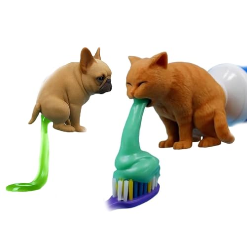 Funny Pet Toothpaste Dispensers Vomiting Cat Toothpaste Dispenser Shar Pei Butt Poop Topper Dispenser Dog Shape Novelty Bathroom Gadget for Bathroom Shenanigans (cat)