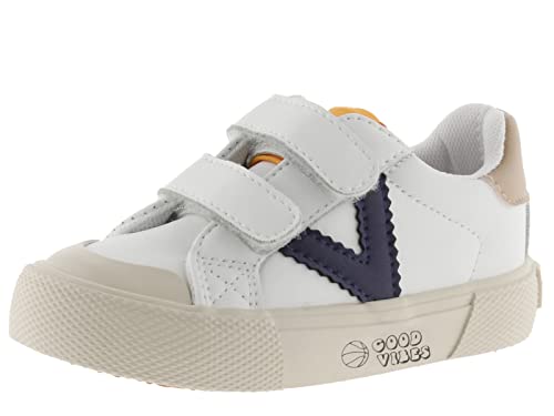 Victoria Baskets Unisexe Tribu Effet Cuir & Pièces Colorées & Double Fermeture Auto-Agrippante 1065179 pour Enfants Marino 26