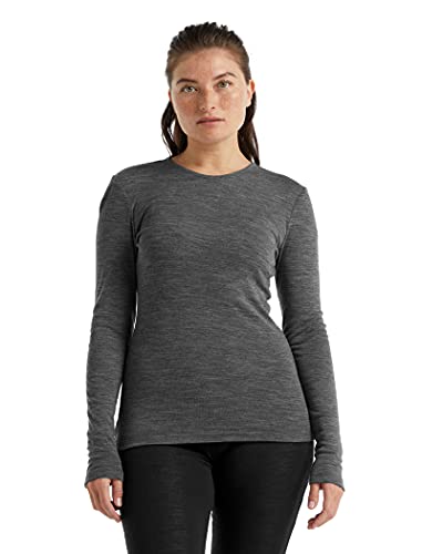 Icebreaker Merino Women's Standard 175 Everyday Cold Weather Base Layer Thermal Long Sleeve Crewneck T-Shirt, Gritstone HTHR, X-Large