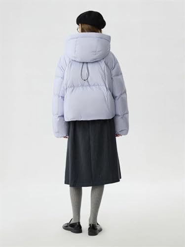 Doudoune courte femme à capuche duvet veste décontractée - 3
