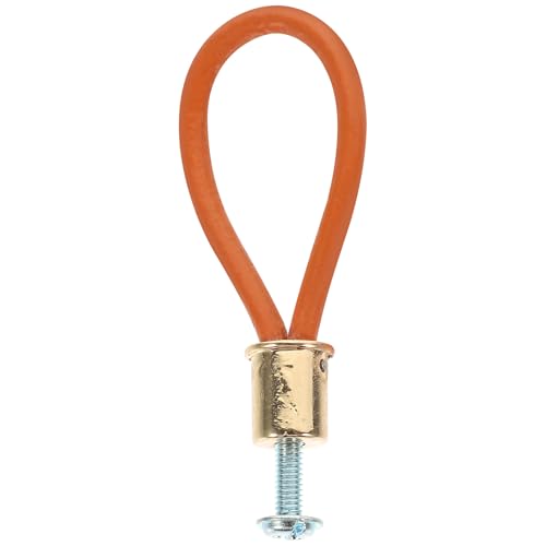 DOITOOL Tirador para Muebles Rústico Cuerda Trenzada de Cuero Naranja y Cabezal Dorado, Resistente y Duradero, Adecuado para Armarios y Cajones de Cocina en Uso Doméstico
