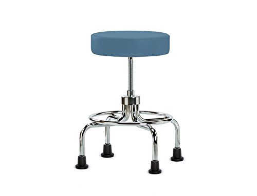 Image of Perch Retro Exam Stool with Glides, 18.5 inch-24 inch, Colonial Blue Vinyl