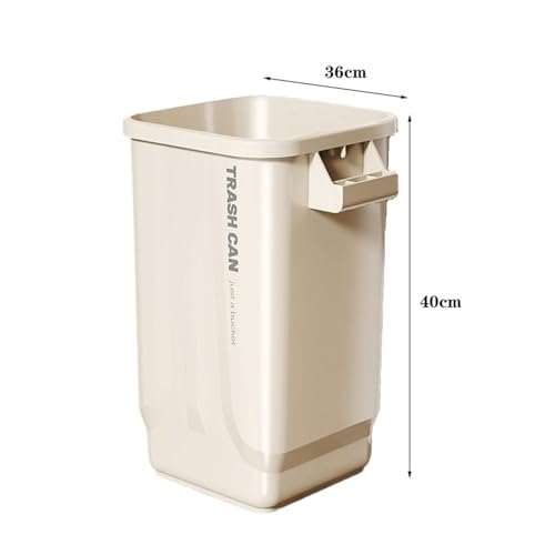 Papelera de baño con mango resistente y diseño moderno de plástico de 32L 3