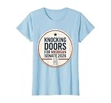 Knocking Doors for Michigan Senate 2026 T-Shirt, Women, Baby Blue, X-Large