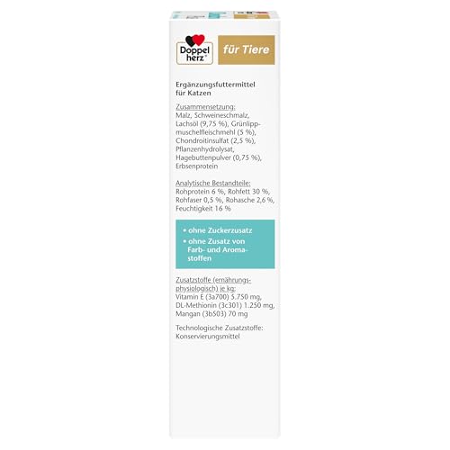 Doppelherz für Tiere Chondro Plus für Katzen - Für aktive Katzen - Mit Chondroitin, Glucosamin & Grünlippmuschel - 200 g Paste