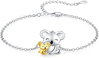 Midir&Etain Koala Bracelet 925 Sterling Silver Cute Animal Bracelet Koala Bear Jewellery Gifts for Women Girls Mother Daughter