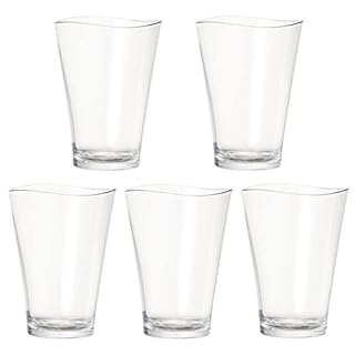 プラキラ(Plakira) ゆらぎ タンブラー グラス コップ クリア 透明 320ml 5個セット 食洗機対応 キャンプ向け 耐熱100度 生涯割れない保証書付き トライタン素材 日本製