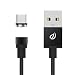 Magnetic Type-C Cable, iKNOWTECH Nylon Braided USB-C Charger for Nintendo Switch, Google Pixel/Pixel XL, Nexus 6P/5X, Moto Z/Z Play, OnePlus 3T/3/2, LG G5, HTC 10, Huawei P9/P9 Plus/Mate 9 (Black)