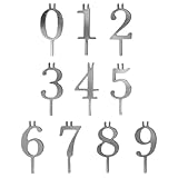 Wiederverwendbare digitale Kerzenhalter for Kuchen, Set mit Zahlen 0-9, Metall Geburtstagskerzen for Party, Jubiläum, Hochzeit