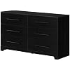 South Shore Primo 6-Drawer Dresser Black Oak, Contemporary