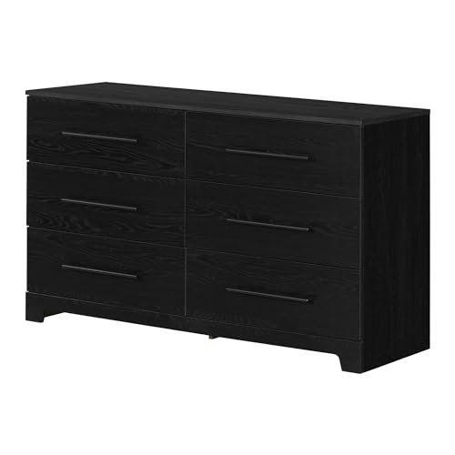 South Shore Primo 6-Drawer Dresser Black Oak, Contemporary