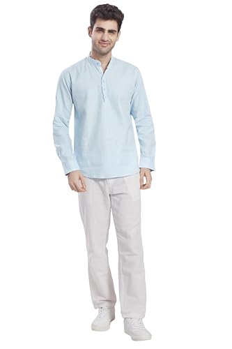 Image of DIVISIVE Men's Slim Fit Full Sleeves Cotton Short Kurta