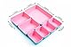 Ruimou Schreibtisch-Schubladen-Organizer, Filz-Schubladen-Organizer, Aufbewahrungsbehälter für Make-up, Schmuck, Utensilien im Schlafzimmer, Kommode, Büro und Küche (7 Stück/Set) (Hot Pink + Blau)