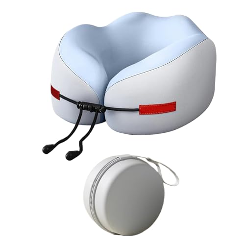 JIEBWCHA Almohada cervical de viaje, cómoda almohada de viaje para viajes, espuma de memoria, almohada ergonómica como reposacabezas para adultos y niños, para dormir, siestas, trabajo y viajes