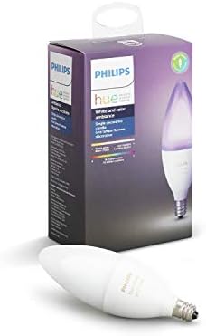 Philips 468900 Hue White And Color Ambiance E12 Decorative Candle 40W Equivalent Dimmable Led Smart Bulb (Compatible With Amazon Alexa Apple Homekit And Google Assistant)