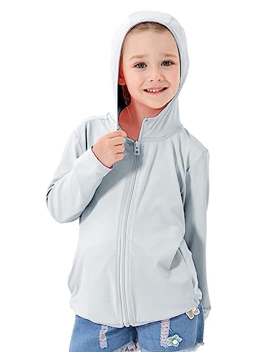 Image of TAGIHOO Kids Active Zipper Sun Protection Jacket Boys Girls Hooded Cooling Shirt Pockets Fishing Running Outdoor