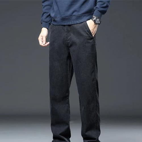 Men's Spring Jeans Loose Straight Elastic Waist Casual Denim Pants Trousers Comfortable Large Size2