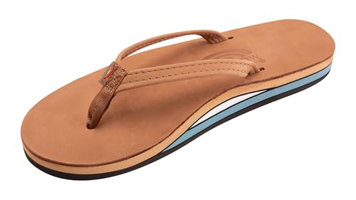 Sandales en cuir Rainbow Sandals à double couche et sangle étroite pour femme