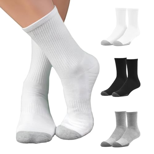 Image of Women's Athletic Socks, Pack of 6, Made with Combed Cotton - Size 9-11