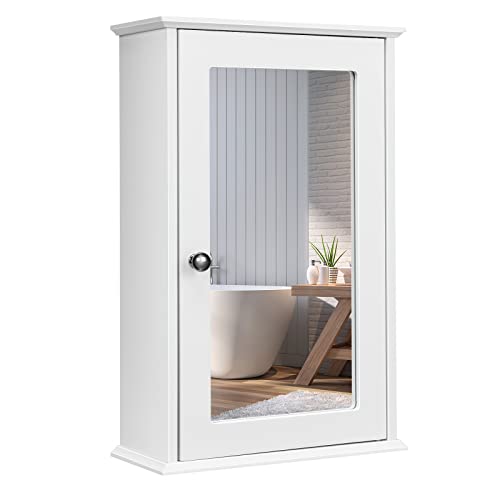VOWNER Armoire Miroir De Salle De Bain, Armoire De Toilette Avec Anti-buée, LED Blanc Froid/Chaud/Neutre, Armoire De Rangement Toilettes Avec Étagères Réglables, (50 X 60 X 15 Cm