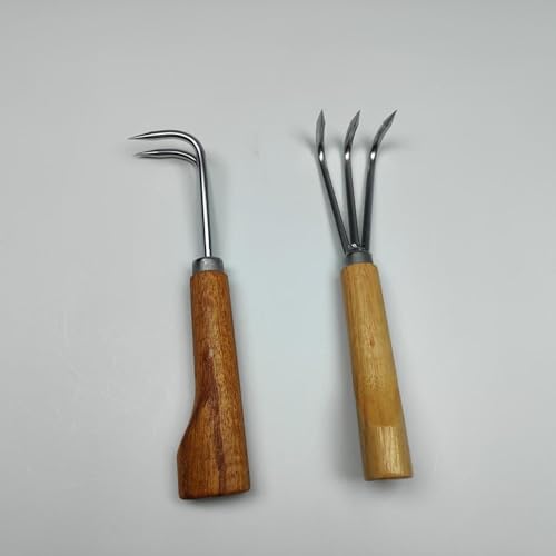 Herramientas de jardinería rastrillo mano acero inoxidable miniatura 3