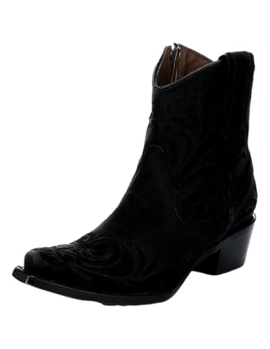 Circle G Women`s Black Embroidered Ankle Bootie