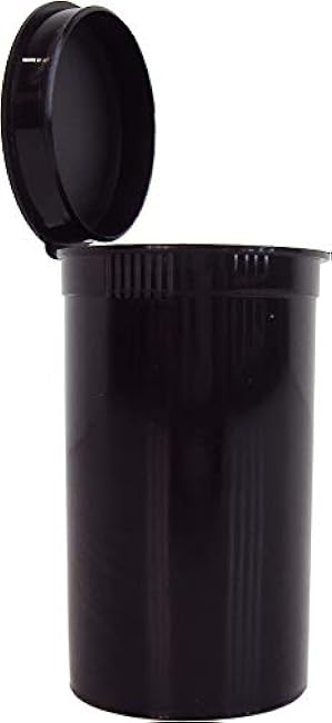 Square Deal Recordings & Supplies (Set of 100) Black Pop Top Bottles - 19 Dram - 2.38 Fl. Oz. - #PT19BK