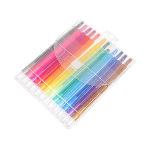 SEWACC Art Supplies for Kids 12pcs Rotating Dissolvability Crayons Drawing Pens Set