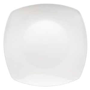 Elama professional kitchen 12 piece porcelain dinnerwaretableware set square dinner plate white  urban country home decor