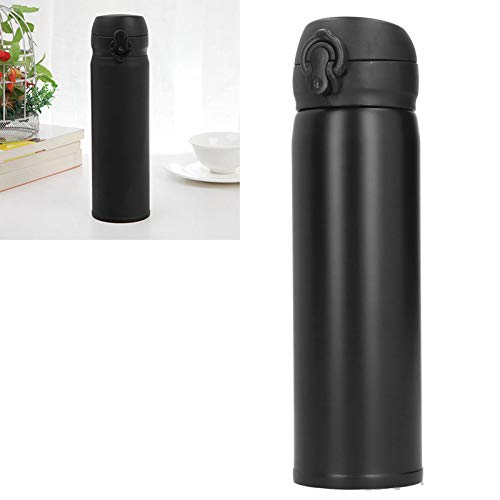 Restokki 500Ml Insulated Water Bottle, Stainless Steel Vacuum Flasks With Jumping Lid Portable Thermoses Cup For Biking Backpack Office Or Car(Black) #TOP5