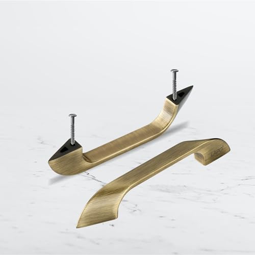 Image of LAPO 4 Inch Cabinet Handles for Drawer, Ideal for Kitchen and Wardrobe, Reliable Grip Design, Easy Installation, 3 Years Warranty (96mm, Antique Finish, Pack of 10) - Twist