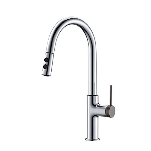 Grifo de cocina giratorio 360 negro y oro rosa con ducha ABS doble función