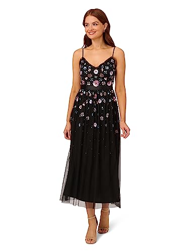 Adrianna Papell Women's Multi Floral Beaded Dress