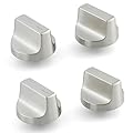 atgestore W11366438 Stove Knobs Stainless Steel Replacement for Whirlpool Stove Parts Cooktop Knobs 0.18 x 0.25in Whirlpool Gas Range Parts Stove Top Burner Control Knobs 4 Pcs