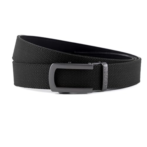 Image of HALDEN Canvas Leather Belt For Men with Magnetic Auto Lock Buckle, Adjustable Strap, Fits Up to 44 inch Waist, Stylish & Durable Belt for Daily Wear