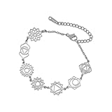 Dreamtimes 7 Chakra-Armband für Frauen und Männer Edelstahl-Yoga-Meditationsarmband für positive Energiebalance Heilschmuck Spirituelles Geschenk zu Weihnachten (Stil 1-S)