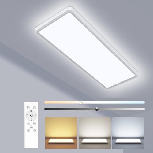 zemty LED Panel Deckenleuchte 58x20 cm, 32W 3500LM Deckenlampe...