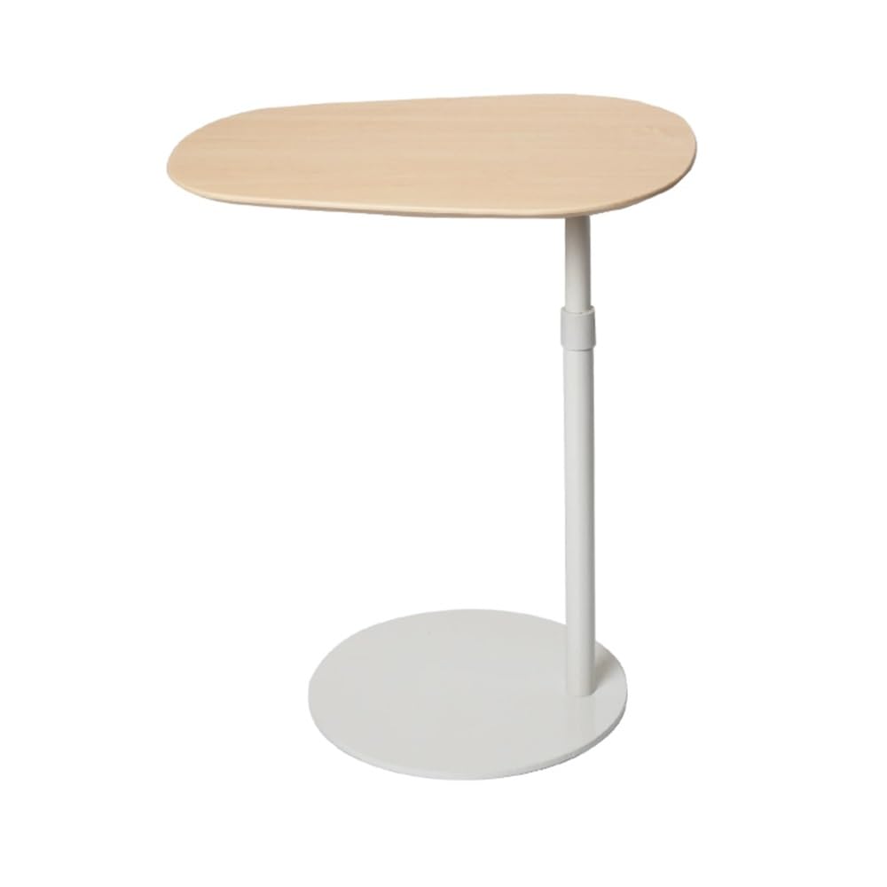 ZTHYSHOZ Side Table Adjustable Bedside Table Tea Sofa Side Mobile Study Standing Pneumatic Lift(Natural wood color)