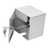 Sosoport Steckdosenschutzkasten Edelstahl mit Schloss Regensicher Abschließbare Außensteckdose für Elektroladung Wandmontage Schutzbox für Außeneinsatz