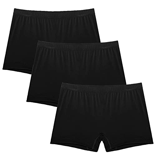 Ekouaer Boyshort Panties Women's Soft Underwear Briefs Invisible Hipster 3 Pack Seamless Boxer Brief Panties(Black-3 Pack, M) #TOP1