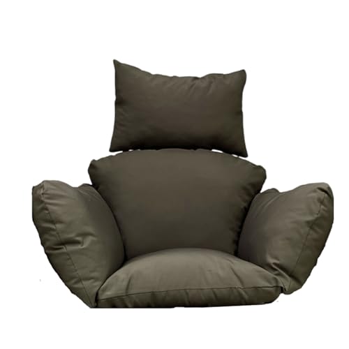 Awoyep Kissen Hängesessel Schaukelstuhl Outdoor: Modern Hängeschaukel Pad Polyester Sitzkissen Weich Wasserdicht Ersatzkissen Garten Polster Auflage mit Kopfstütze für Rattan Hängesessel (Dark Gray)
