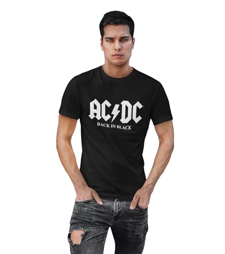AC/DC - AC/DC Homme Meacdcrts001 T-Shirt, Noir, XL EU