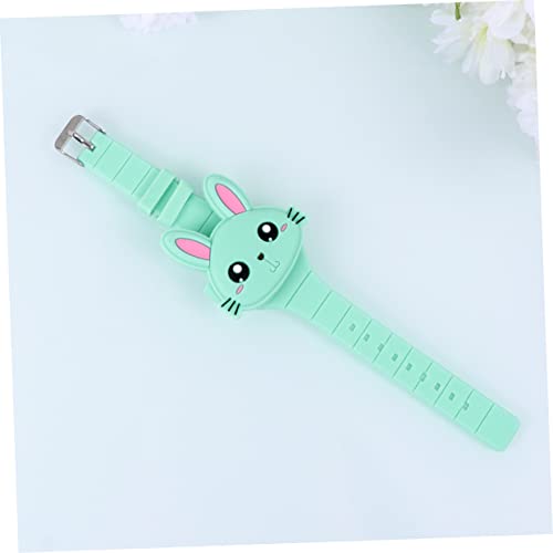 Silicone Led Cartoon Rabbit Watch for Boys and Girls Green Clamshell Electronic Wristwatch Birthday Party Favor for Toddlers and Boy Girl and Comfortable Design4