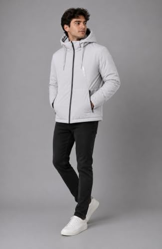 Image of SANE Men's Hooded Puffer Jacket, Quilted Winter Coat, Warm and Lightweight, Detatchable Cap